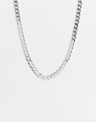 Regal Rose Curb Chain Necklace In Silver Plated