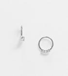 Kingsley Ryan 8mm Crystal Huggie Hoop Multipack X 2 In Sterling Silver
