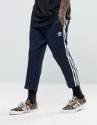 Adidas Originals Sst Relax Cropped Joggers In Blue Bk3631 - Blue