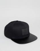 Artsac Workshop Snapback Cap With Leather Look Peak - Black