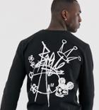 Le Breve Tall Back Print Sweatshirt-black