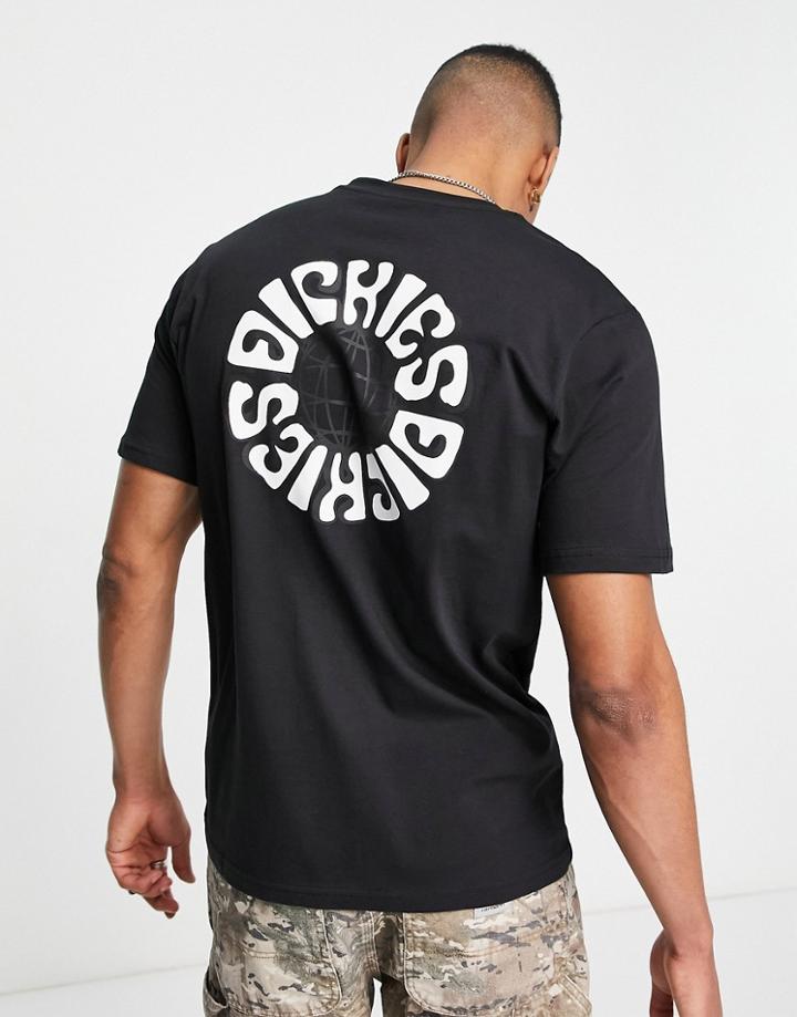 Dickies Globe Back Print T-shirt In Black