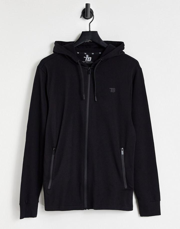 Threadbare Active Muscle Fit Training Hoodie In Black