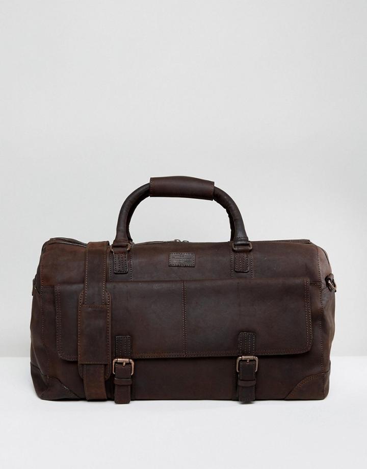 British Belt Co Large Leather Carryall Brown - Brown