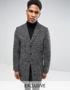 Only & Sons Overcoat In Salt And Pepper - Gray