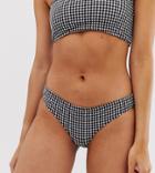 Brave Soul Low Rise Bikini Bottoms In Gingham