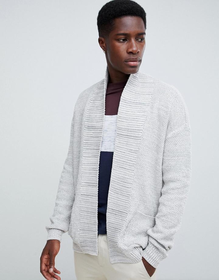 New Look Cardigan In Gray - Stone