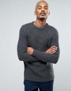 Pull & Bear Chunky Knit Sweater In Gray - Gray