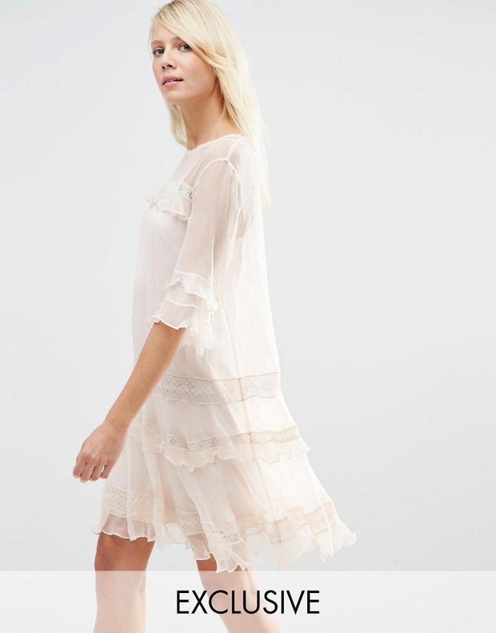 Needle & Thread Chiffon Frill Dress - Petal Pink
