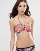 Seafolly Field Trip Bandeau Bikini Top - Tangelo
