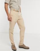 Asos Design Wedding Skinny Suit Pants In Stone-neutral
