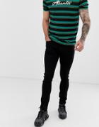 Voi Jeans Slim Fit Jeans In Dark Washed Black