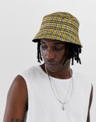 Svnx Reversible Bucket Hat In Check - Yellow