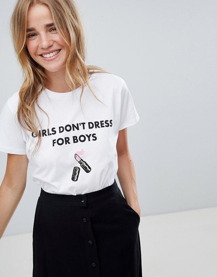 Asos Go Beyond Basic T-shirt With Slogan Print - White