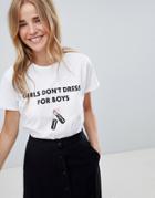 Asos Go Beyond Basic T-shirt With Slogan Print - White