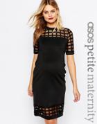 Asos Maternity Petite Cage Insert Bodycon Dress - Black