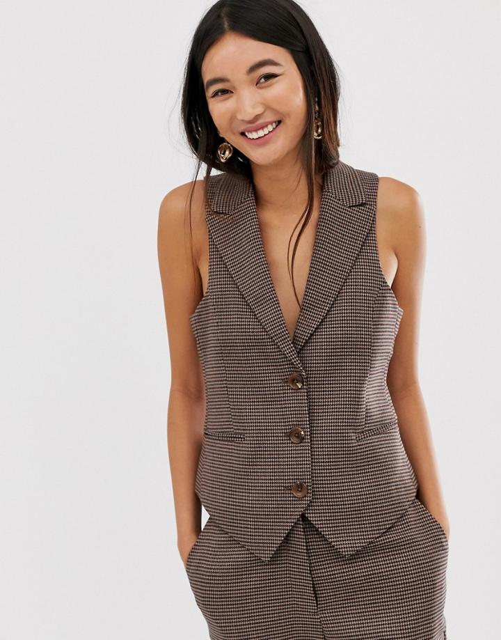 Asos Design Check Suit Suit Vest-multi