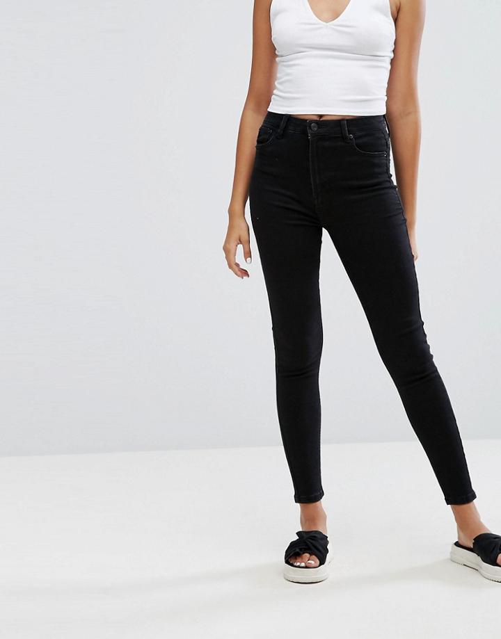 Bershka Skinny High Waist Jean - Black