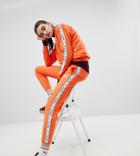 Puma Exclusive To Asos Taped Side Stripe Track Pants In Orange - Orange