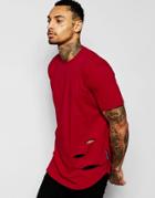 Criminal Damage Distressed T-shirt - Red