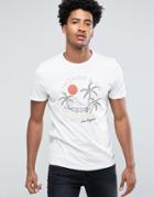 Jack & Jones Vintage T-shirt With Embroidered Scene - White