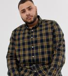 Asos Design Plus Skinny Check Shirt In Mustard And Black - Black
