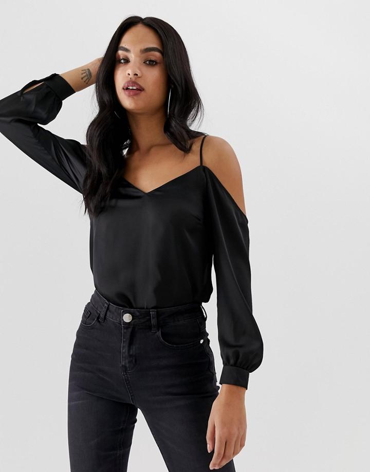 Lipsy Cold Shoulder Blouse - Black