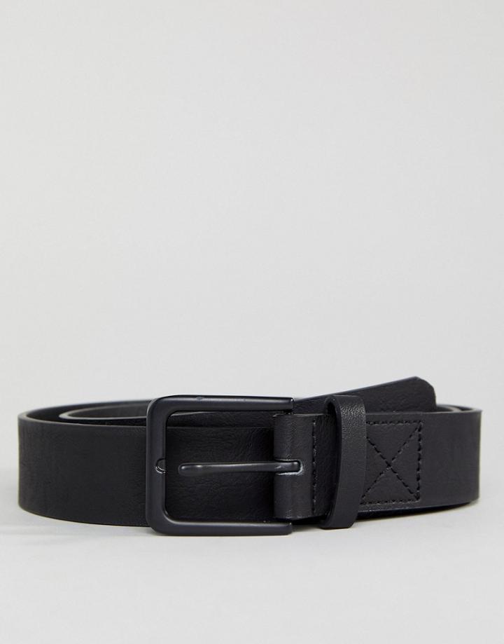 Bershka Wide Belt In Black - Black