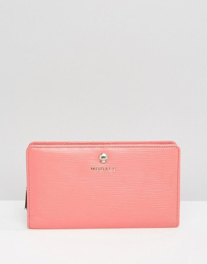 Modalu Leather Classic Matinee Wallet - Pink