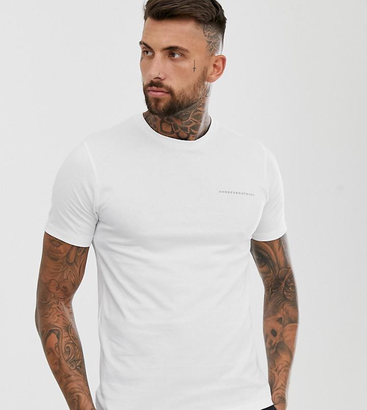 Good For Nothing Muscle Fit T-shirt In White With Logo