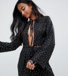 Sisters Of The Tribe Long Sleeved Top With Tie Front Two-piece-black