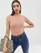 Asos Design Skinny Fit T-shirt Body In Tobacco-brown