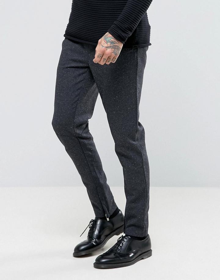 Bellfield Smart Joggers In Wool Mix - Gray
