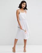 Asos Wedding Crepe Cross Back Midi Dress - Gray