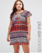 Diya Plus Shift Dress In Paisley Stripe - Multi