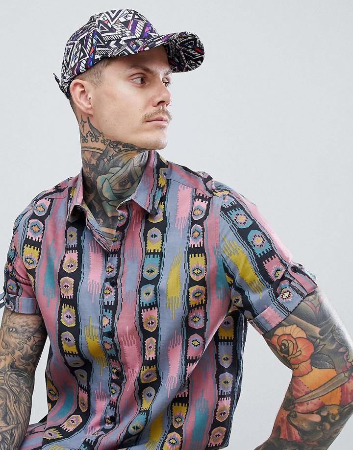 7x Geo-tribal Print Baseball Cap - Multi