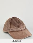 Reclaimed Vintage Washed Baseball Cap In Brown - Brown