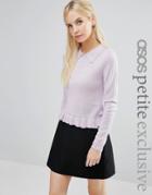 Asos Petite Sweater With Collar In Metallic - Purple