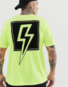 Bolongaro Trevor Neon Lightening Back Print T-shirt - Yellow