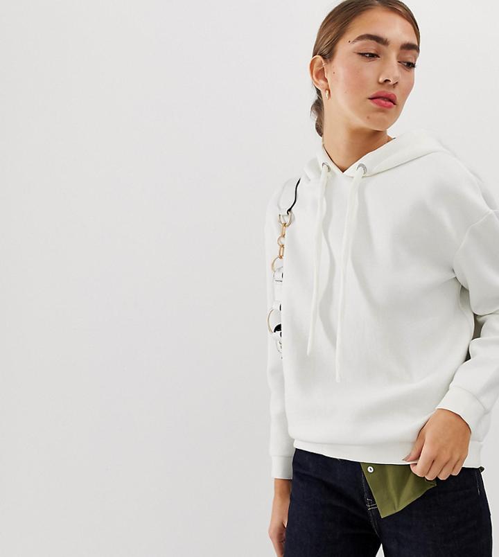 Mango Scuba Hoodie In White