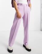 Asos Design Wide Smart Pants In Bright Lilac-purple