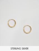 Asos Gold Plated Sterling Silver 12mm Chunky Hoop Earrings - Gold