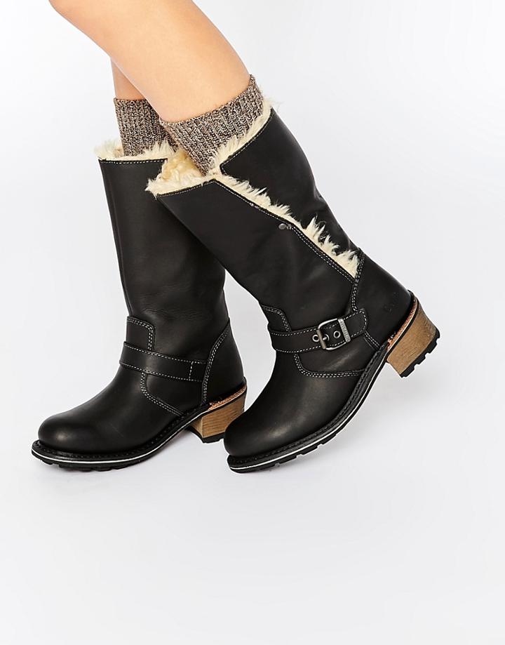 Cat Anna Biker Boots - Black