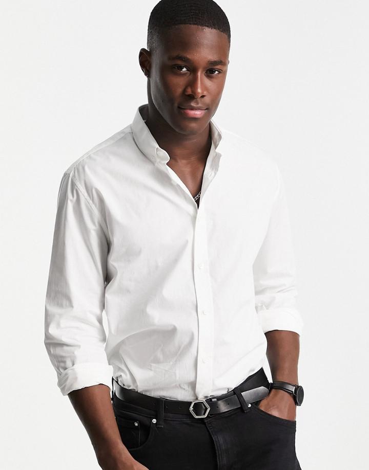 Selected Homme Long Sleeve Shirt In White