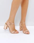 Asos Hallie Barely There Heeled Sandals - Gold