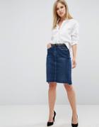 Blank Nyc Denim Skirt With Step Hem - Blue