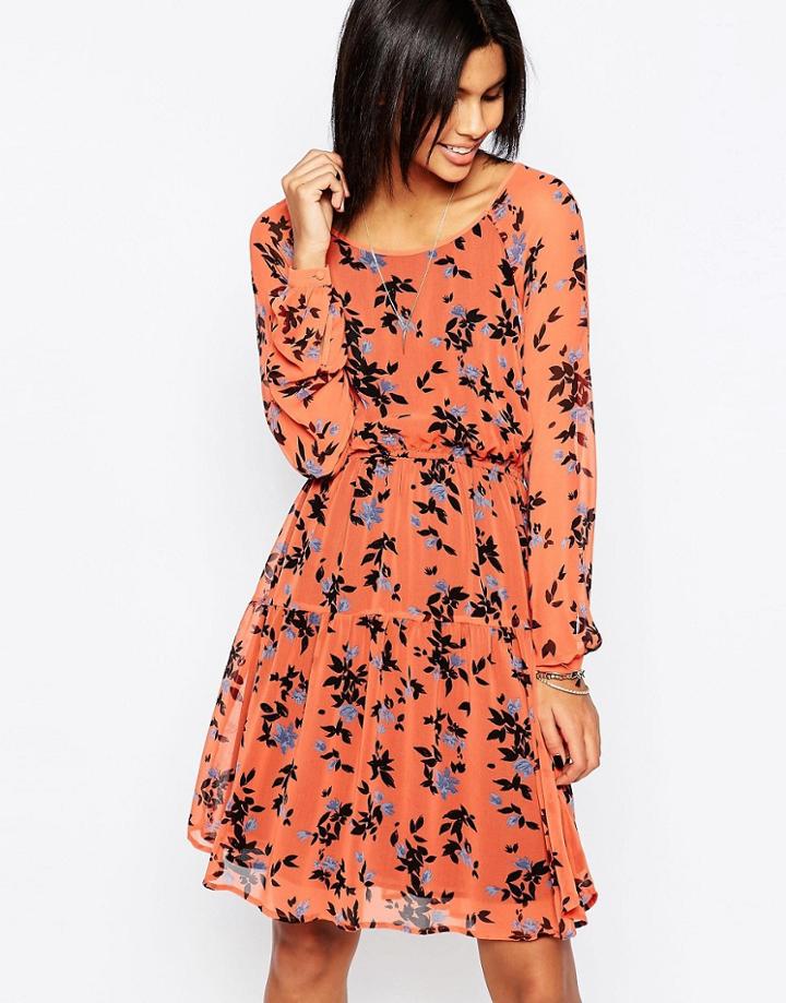 Pepe Jeans Edna Floral Print Dress With Keyhole Back - 185mojo