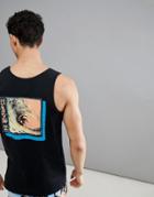 Quiksilver Framers Up Tank With Back Print In Black - Black