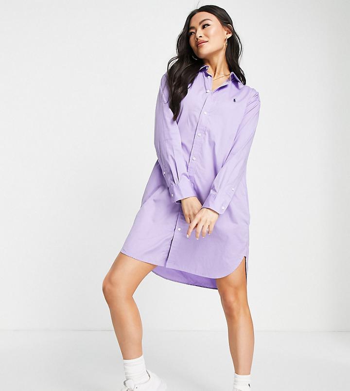 Polo Ralph Lauren X Asos Exclusive Collab Shirt Dress In Lavender-purple