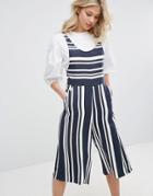 Mango Stripe Culotte Jumpsuit - Multi